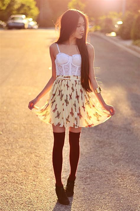Knee High Socks Skater Skirt Perfection Gorgeous Pinterest The