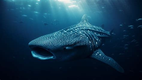 Majestic Whale Shark Swimming In Tropical Reef With Sea Life Generated By Ai Stock Illustration