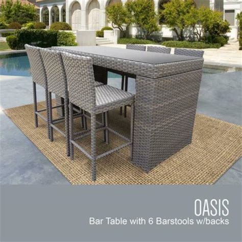 Monterey Bar Table Set Barstools 7 Piece Outdoor Patio Furniture