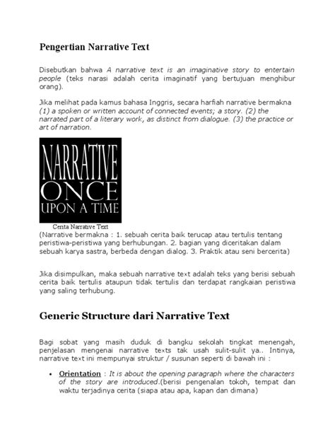 Contoh Narrative Text Beserta Generic Structure Berbagai Contoh