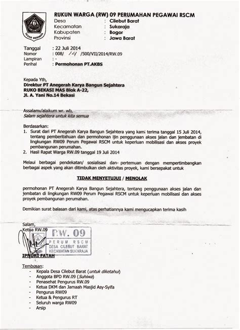 4 contoh surat undangan kerja bakti rt top surat terbaru. Contoh Surat Permohonan Perbaikan Jalan Dinas Pu