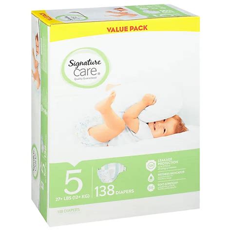 Signature Care Premium Baby Diapers Size 5 138 Count Tom Thumb