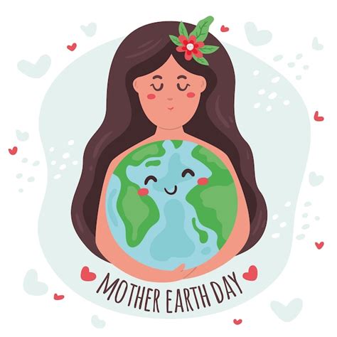 Dibujado A Mano El Día De La Madre Tierra Vector Gratis