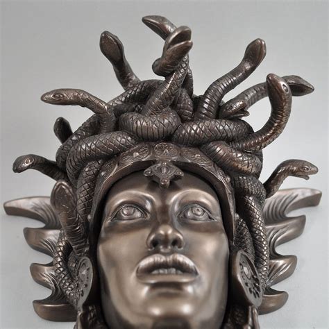 Medusa Guardian Greek Mythology Cold Cast Bronze Wall Sculpture