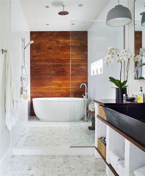 20 Cool And Fresh Bathroom With Wood Elements Home Design And Interior