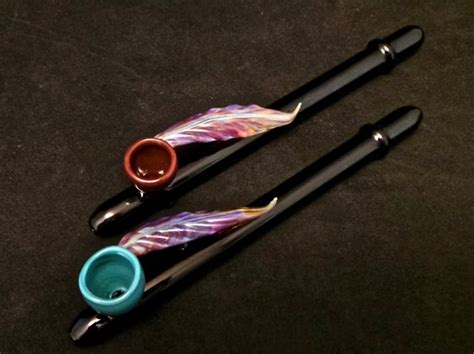 Native Medicine Glass Peace Pipe With Specialty Colors Turquoise Or