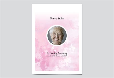Pink Clouds My Wonderful Life Funeral Program Template Funeral