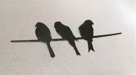 Small Metal Birds On A Wire Home Decor Bird Wall Art Birds Etsy
