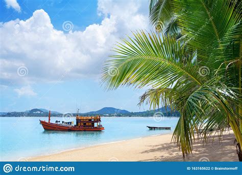 Tropical White Sand Beach Landscape Turquoise Sea Water