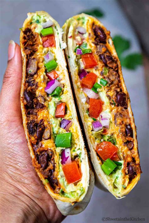 This vegetarian crunchwrap supreme swaps the beef for seasoned lentils and adds mashed avocado for a flavor boost alons with real shredded cheese! Vegetarian Crunchwrap Supreme - Shweta in the Kitchen ...