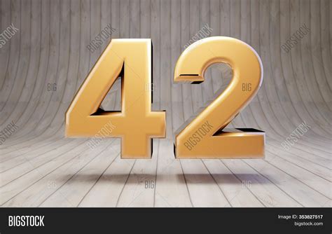 Golden Number 42 On Image And Photo Free Trial Bigstock