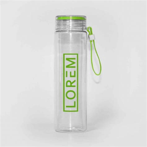 Custom Printed Clear Promotional Plastic Water Bottles With Color Strap