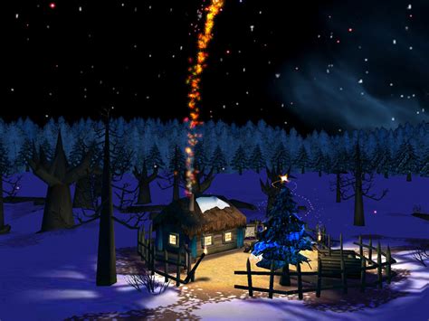 Chritmas Night 3d Screensaver Visit Santas House And Let Your Wishes