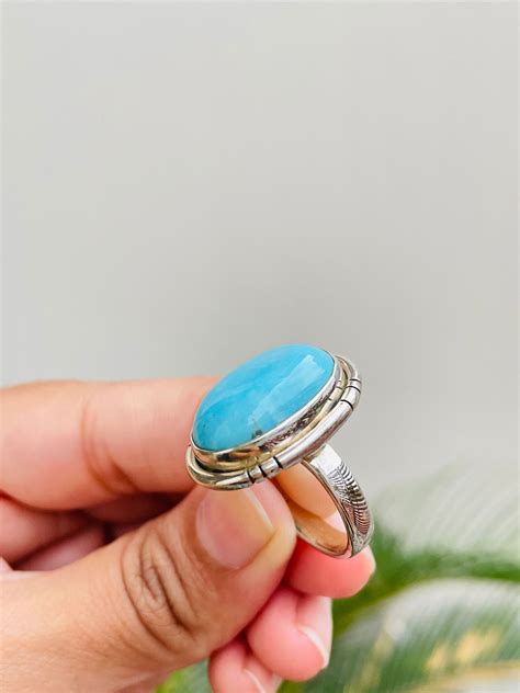Turquoise Ring For Women Sterling Silver Ring Boho Ring Etsy