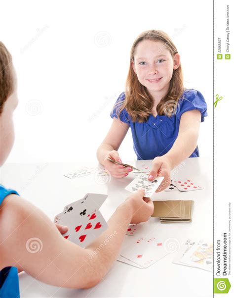 Kids Playing Card Game Stock Image Image Of Friends