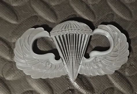 Jump Wings Us Army Basic Parachutist Badge Wwii Airborne Wing 3d