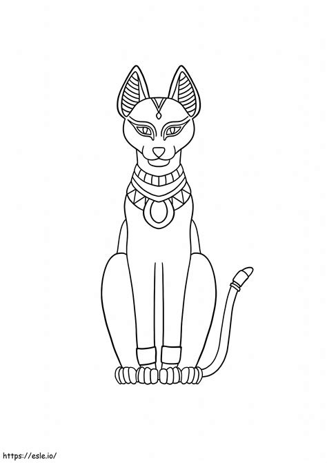 Egyptian Cat Coloring Page