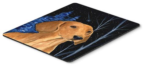Starry Night Dachshund Mouse Pad Hot Pad Trivet Contemporary Desk