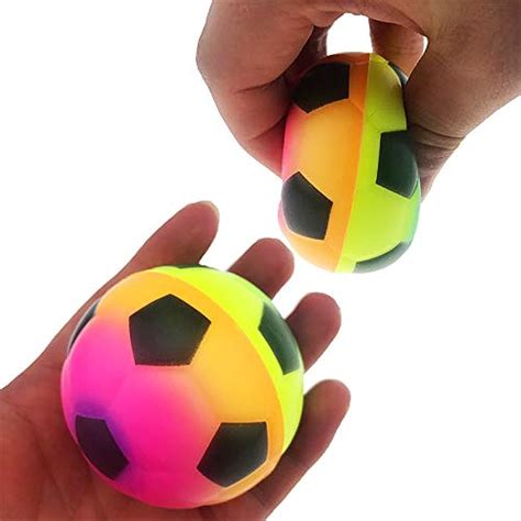 Akusety Mini Sports Stress Balls Rainbow Soccer Fun 12 Pack Foam 2 5