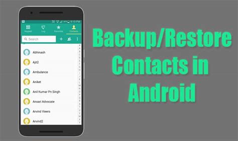 How To Backup And Restore Contacts In Android Phone Easily