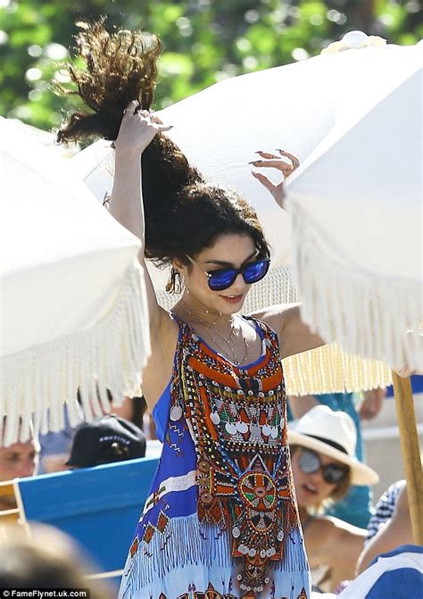 Vanessa Hudgens Wears Backless Swimsuit On Florida Vacation Daily Mail Online