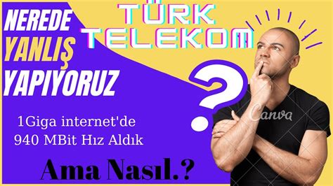 Türk Telekom 1000 mbps internet orijinal modem üzerinden 940 mbps