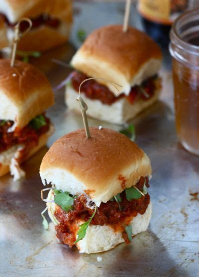 Heavy horderves are the kind that you serve at a cocktail party when you don't plan to serve a meal. Sloppy Joe Sliders | Appetizer recipes, Food, Meat appetizers