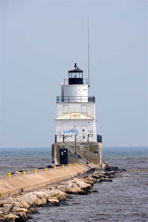 Us Part Of Great Lakes Wisconsin Manitowoc Breakwater Lighthouse