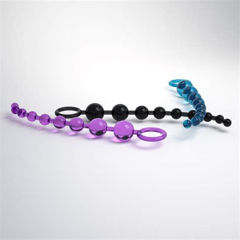 pull bead anal plug black purple blue