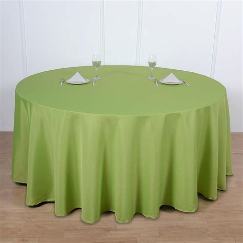 Efavormart 120 Apple Green Polyester Round Tablecloth