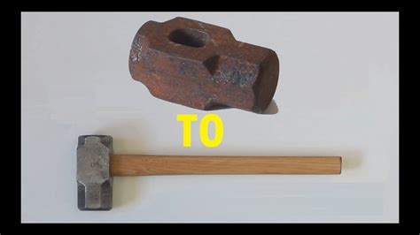 Old Rusty Sledgehammer Head Gets A Short Handle Restoration Youtube