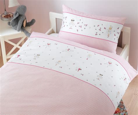 Neue tagesdecke für bett 140x200 m farbe grau silber. Mako Batist Kinderbettwäsche Streifen Ballerina Rosa ...