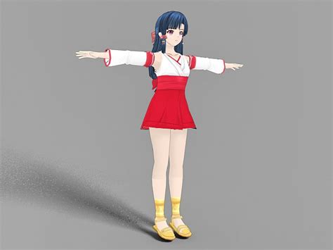 Cute Anime Girl 3d Model 3ds Max Files Free Download Modeling 37038