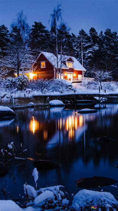 Lake House In Winter Hd Wallpaper Download