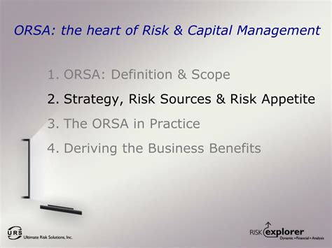 Ppt Own Risk And Solvency Assessment Orsa The Heart Of Risk And Capital Management Powerpoint