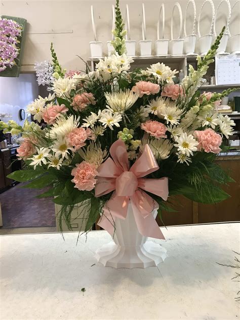 Delux Funeral Basket Compassion Expressed In Pink And White In