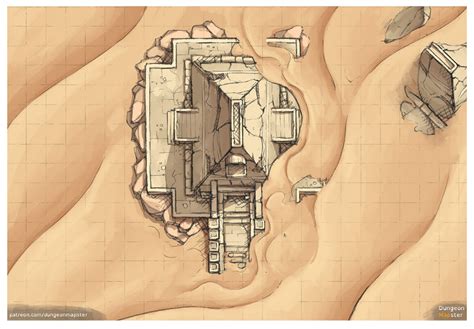 Desert Tomb Parts 1 And 2 Fantasy World Map Tabletop Rpg Maps