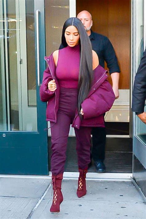 Kim Kardashian In Purple Out In New York City 16 Gotceleb