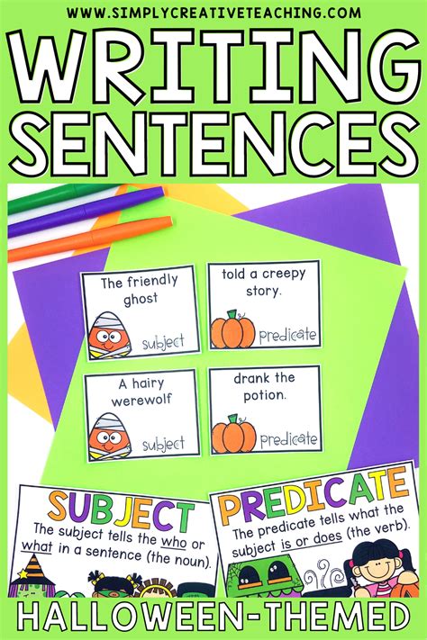 Halloween Sentence Building Activities For Writing Complete Sentences