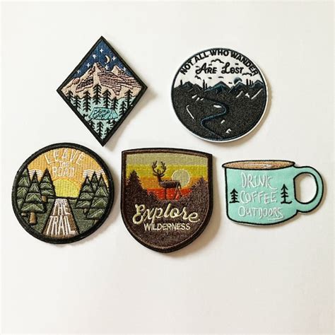 Travel Patches Embroidered Sew Iron On Biker Nature Camping Etsy