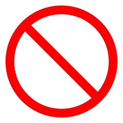 No Sign Empty Red Crossed Out Circlenot Allowed Sign Isolate On White