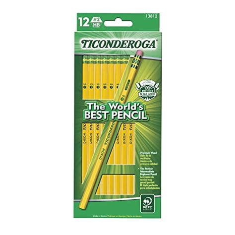 Ticonderoga Wood Cased Pencils Unsharpened 2 HB Soft Yellow 12