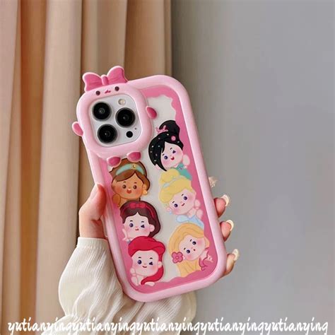 Ins Pink Girly Cartoon Disney Princess Phone Case Compatible For Iphone