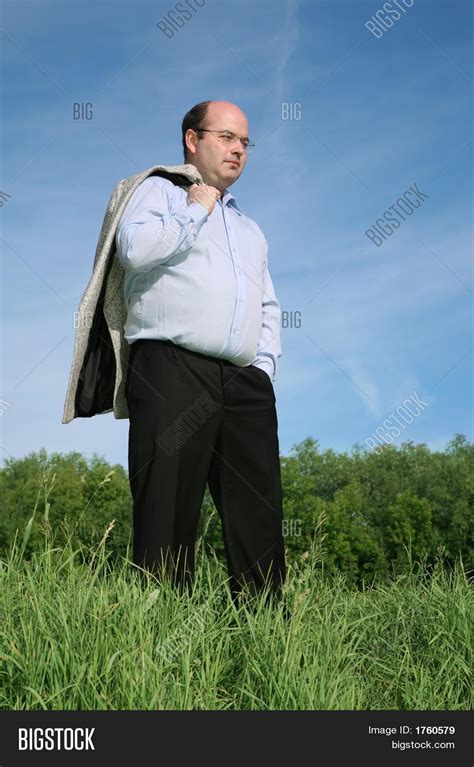 Fat Man Grass Image And Photo Free Trial Bigstock