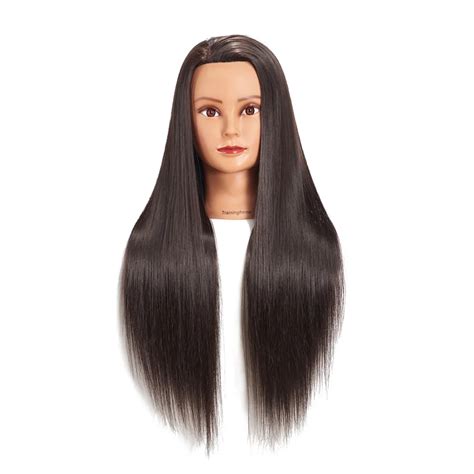 Traininghead 26 28 Mannequin Head Blonde Synthetic Long Hair Hairstyle Hairdressers Training