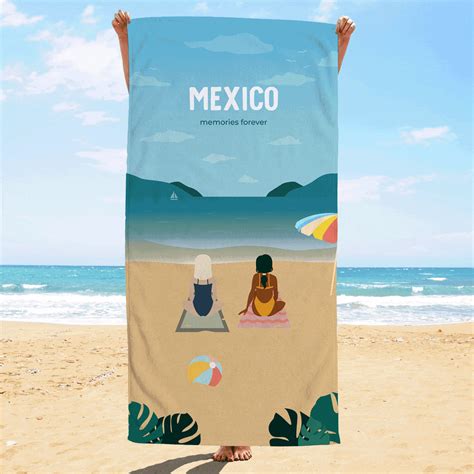 personalisierbare handtuch illustration freundinnen strand