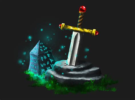 Some Sword Stuck In A Stone By Japucyn On Deviantart
