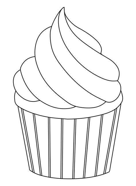 10 Best Printable Birthday Cupcake Outlines Pdf For Free At Printablee