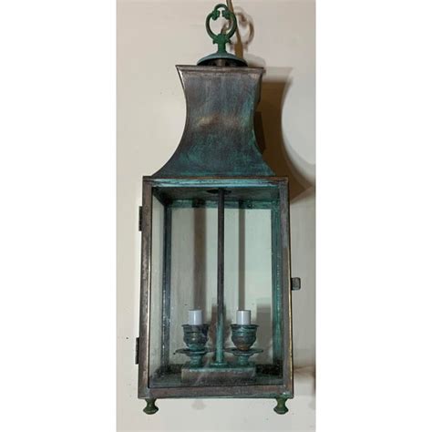 1960s Vintage Verdigris Hanging Brass Lantern Chairish