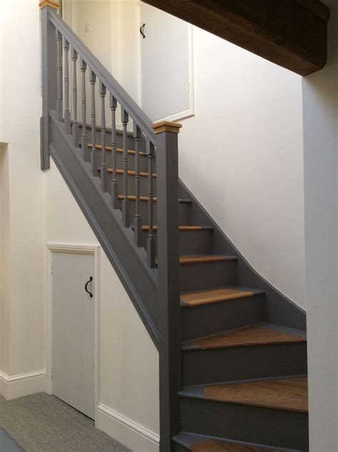 Various materials and finishes are on the table and the right combination of all of the options availabe makes a master piece design staircase. Second Floor Staircase. Little Greene Paint - Dark Lead ...